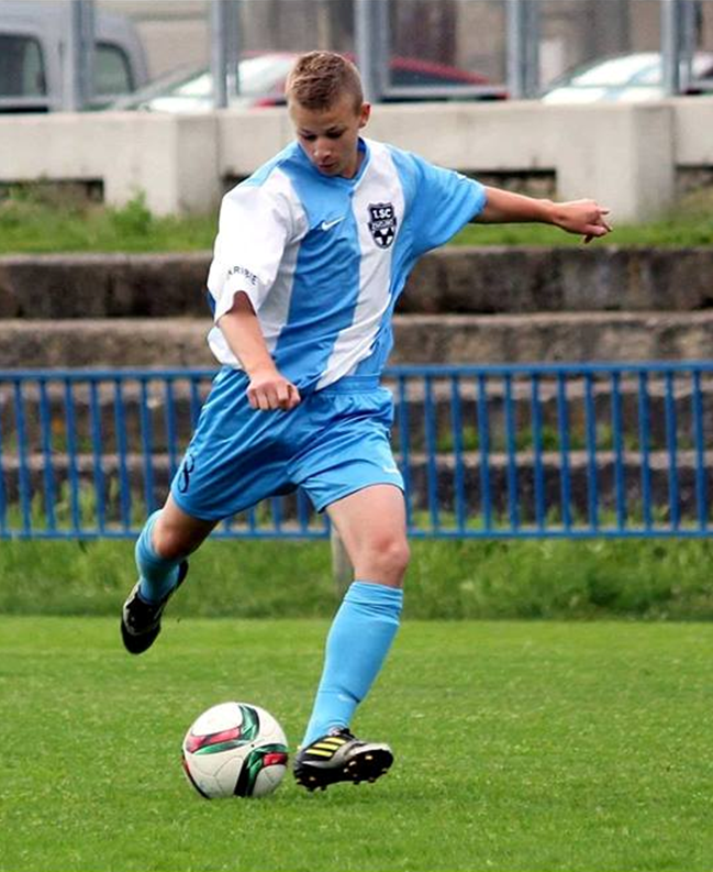 Tomáš Péč v dresu mládežnického výběru 1. SC Znojmo.